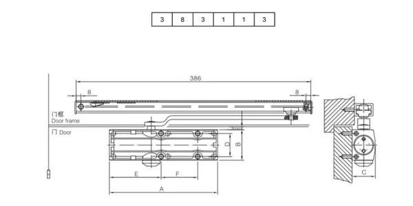 Door Closer AWH Drawing Door Closer AWH Drawing